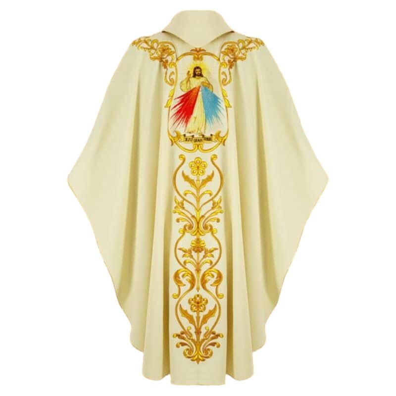 Ecru Embroidered Chasuble W72251