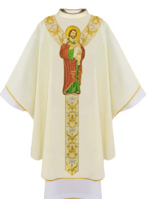 Ecru Embroidered Chasuble W7226