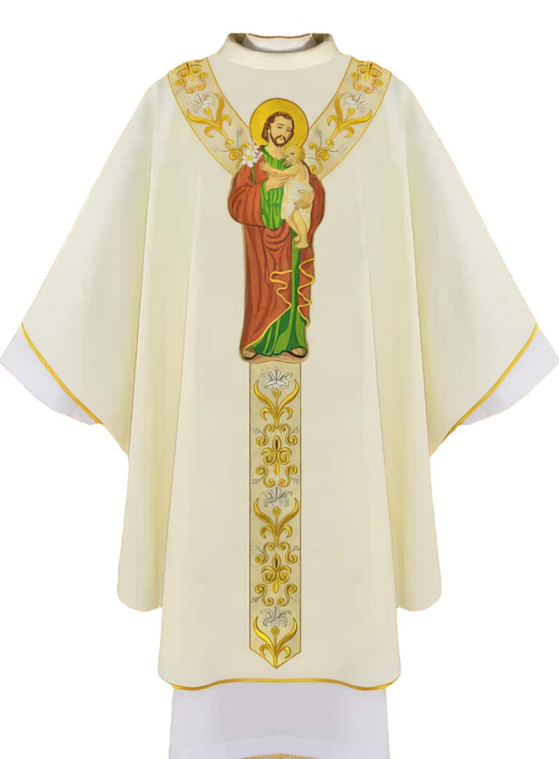 Ecru Embroidered Chasuble W7226