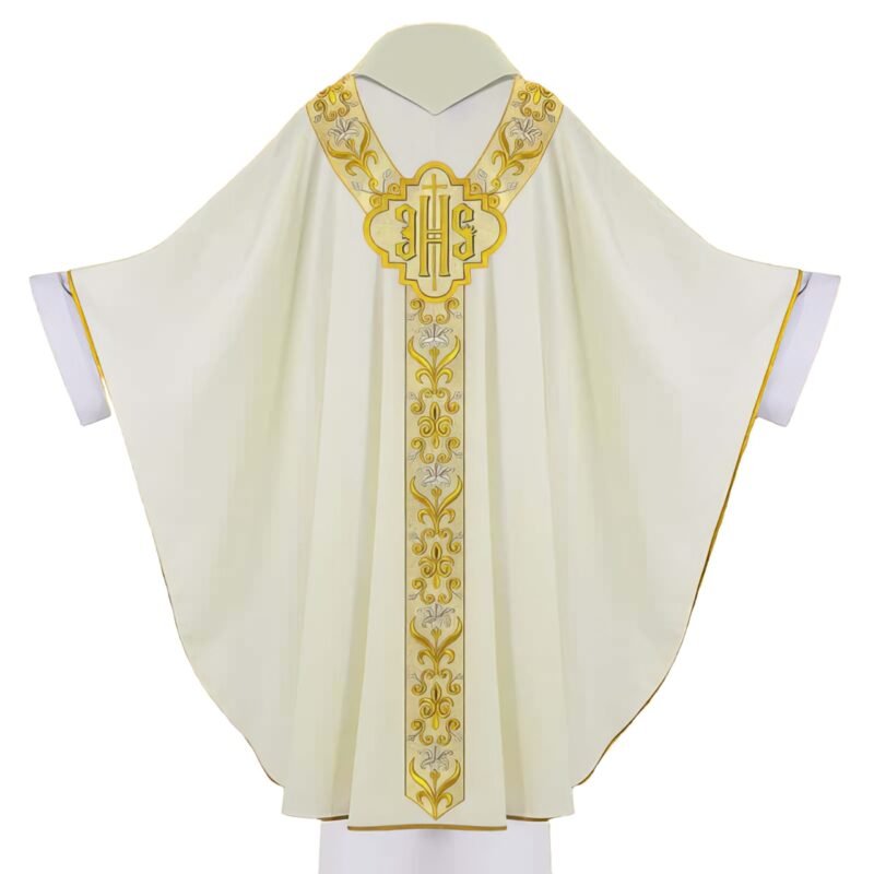 Ecru Embroidered Chasuble W72261