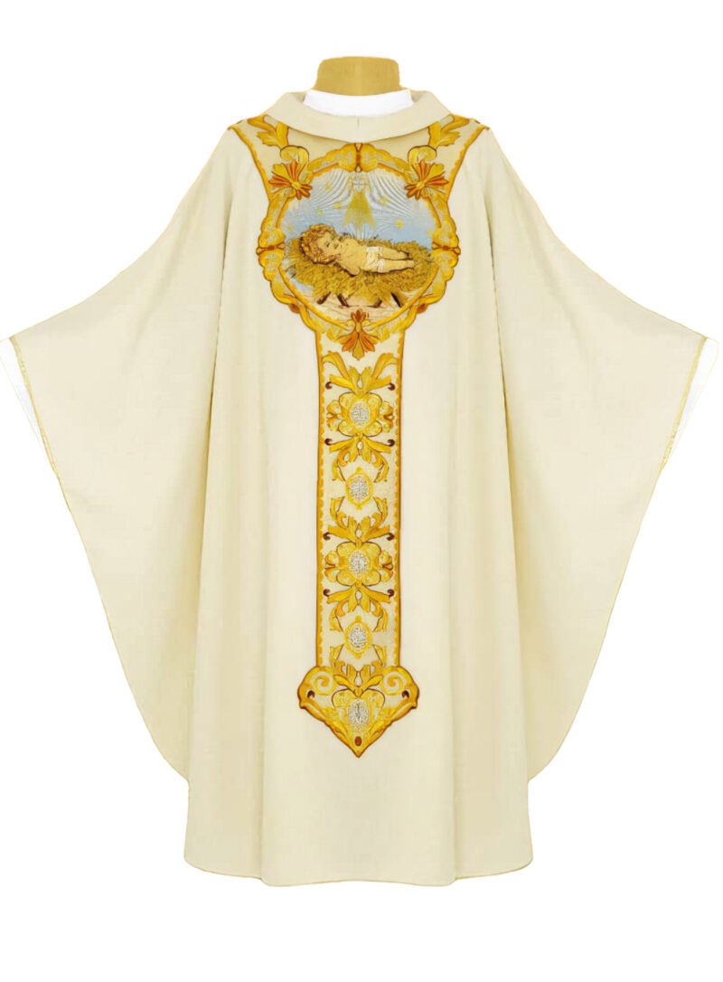 Ecru Embroidered Chasuble W7227