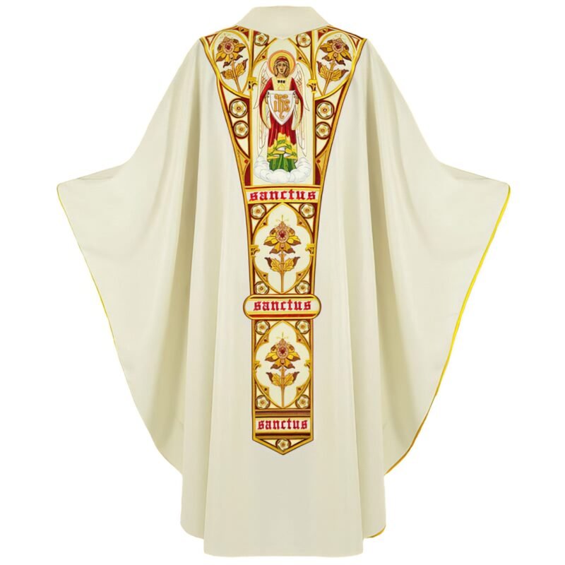 Ecru Embroidered Chasuble W72281