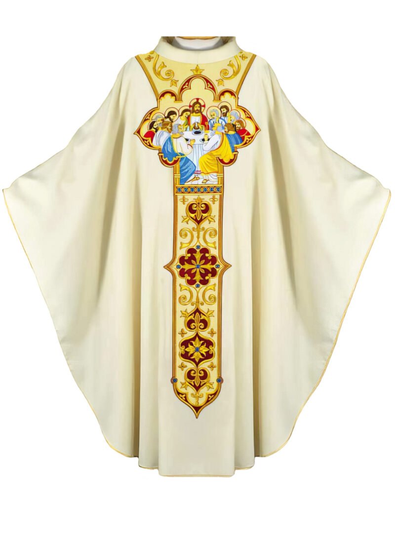 Ecru Embroidered Chasuble W7229