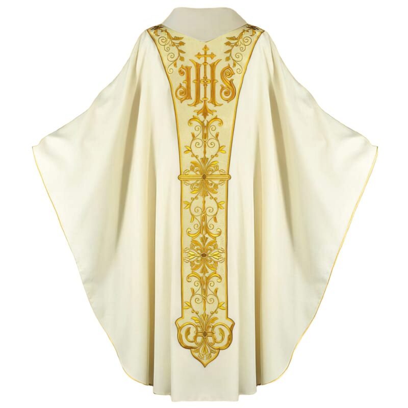 Ecru Embroidered Chasuble W72301