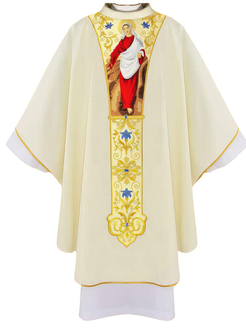 Ecru Embroidered Chasuble W7231