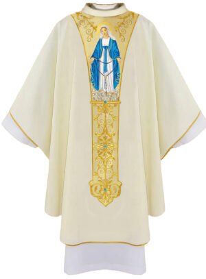 Ecru Embroidered Chasuble W7232