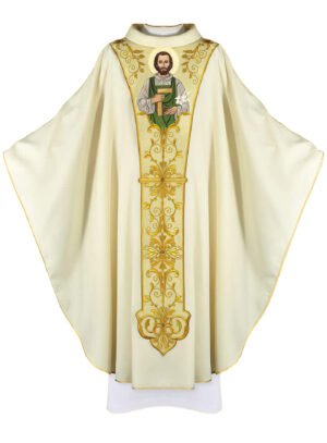 Ecru Embroidered Chasuble W7234