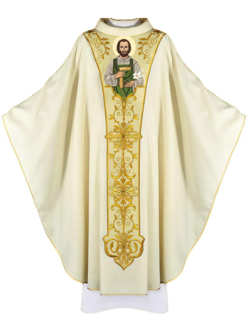 Ecru Embroidered Chasuble W7234