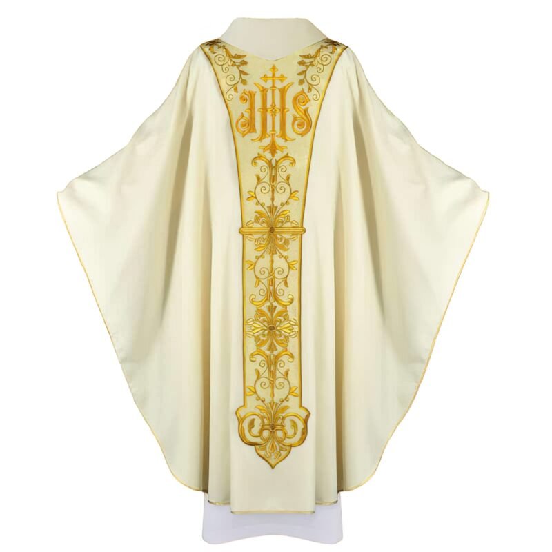 Ecru Embroidered Chasuble W72341