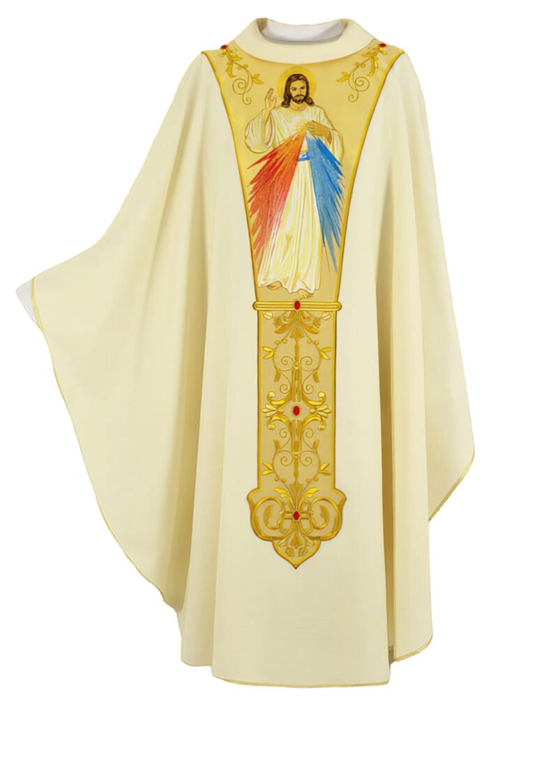 Ecru Embroidered Chasuble W7235