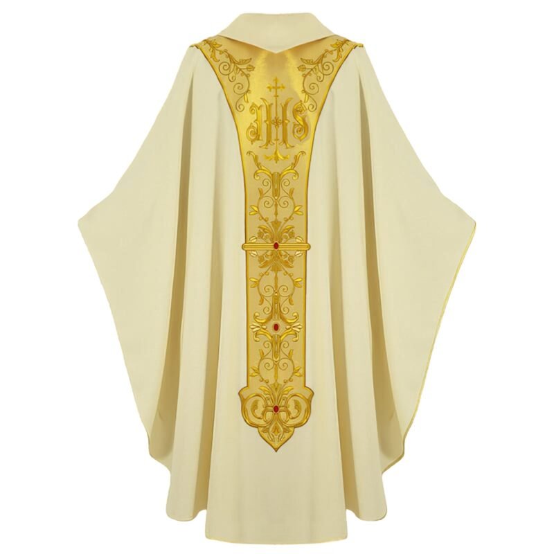 Ecru Embroidered Chasuble W72351