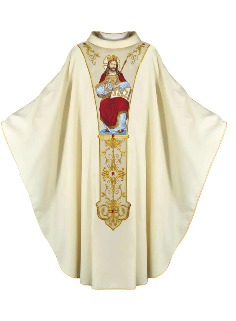 Ecru Embroidered Chasuble W7236