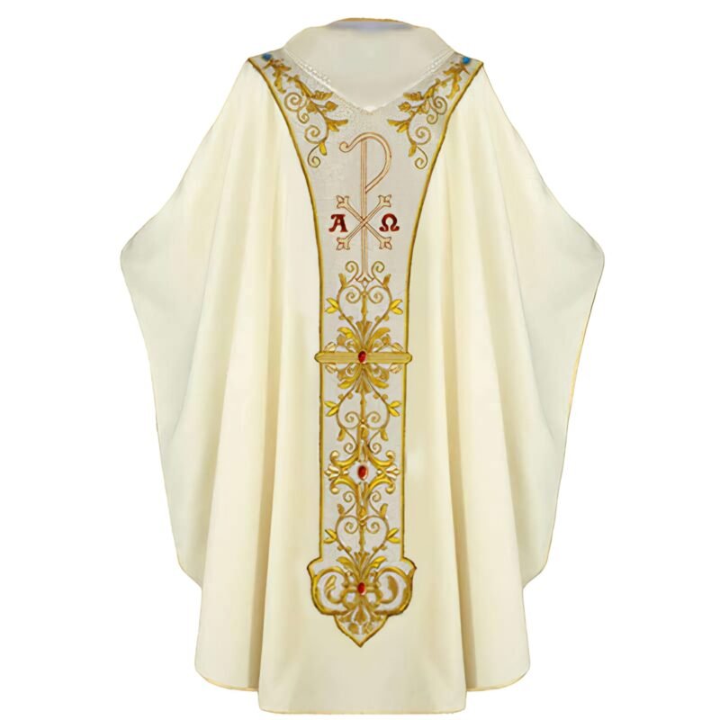 Ecru Embroidered Chasuble W72361