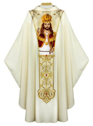Ecru Embroidered Chasuble W7237