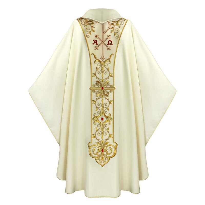 Ecru Embroidered Chasuble W72371