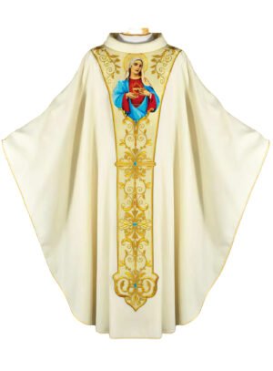 Ecru Embroidered Chasuble W7238