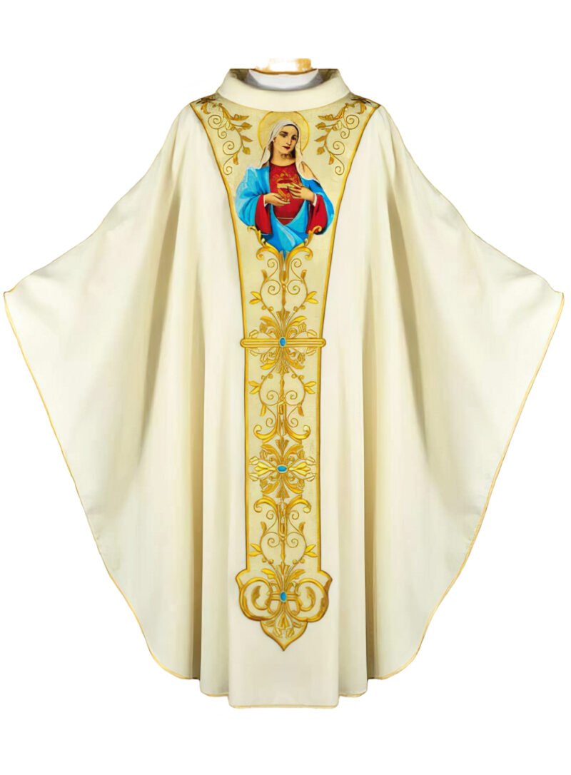 Ecru Embroidered Chasuble W7238
