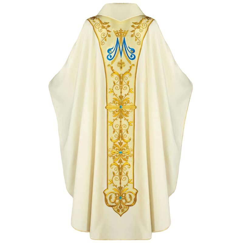 Ecru Embroidered Chasuble W72381