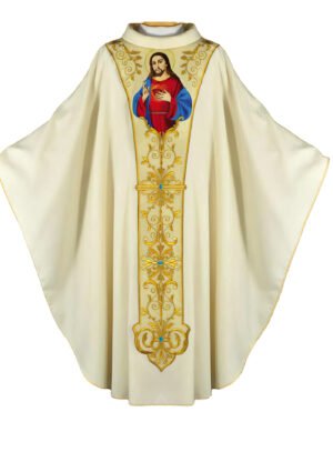 Ecru Embroidered Chasuble W7239