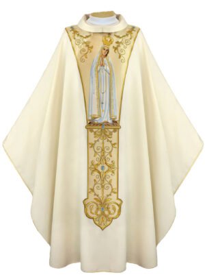 Ecru Embroidered Chasuble W7240