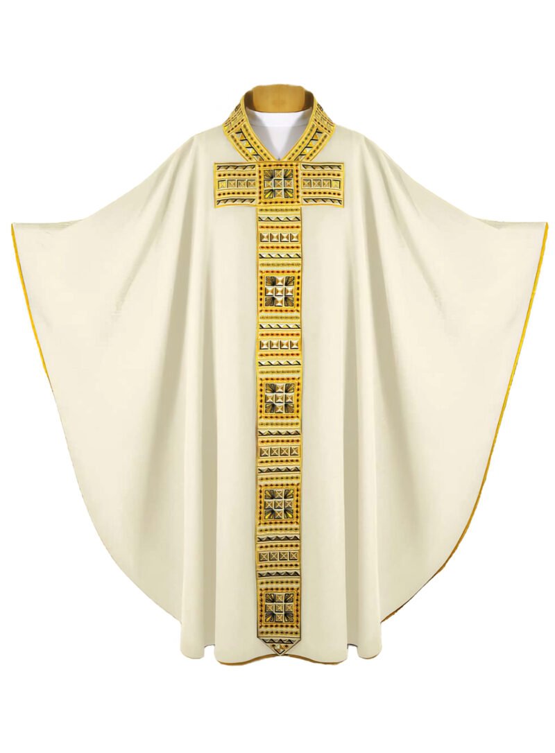 Ecru Embroidered Chasuble W7241
