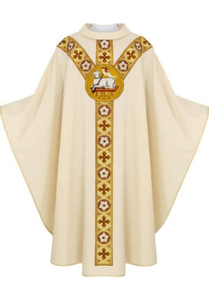 Ecru Embroidered Chasuble W7242
