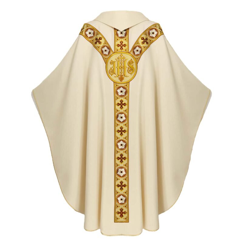 Ecru Embroidered Chasuble W72421