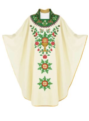 Ecru Embroidered Chasuble W7243