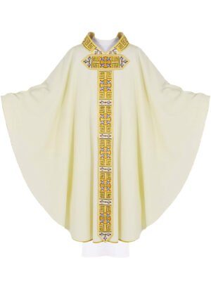 Ecru Embroidered Chasuble W7244
