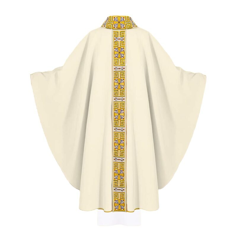 Ecru Embroidered Chasuble W72441