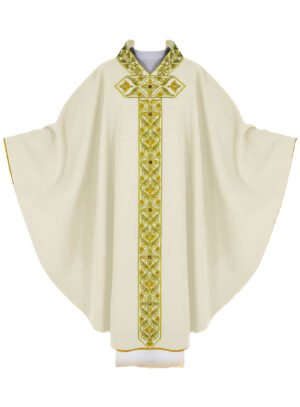 Ecru Embroidered Chasuble W7245
