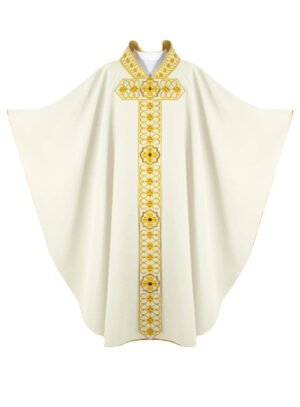 Ecru Embroidered Chasuble W7247