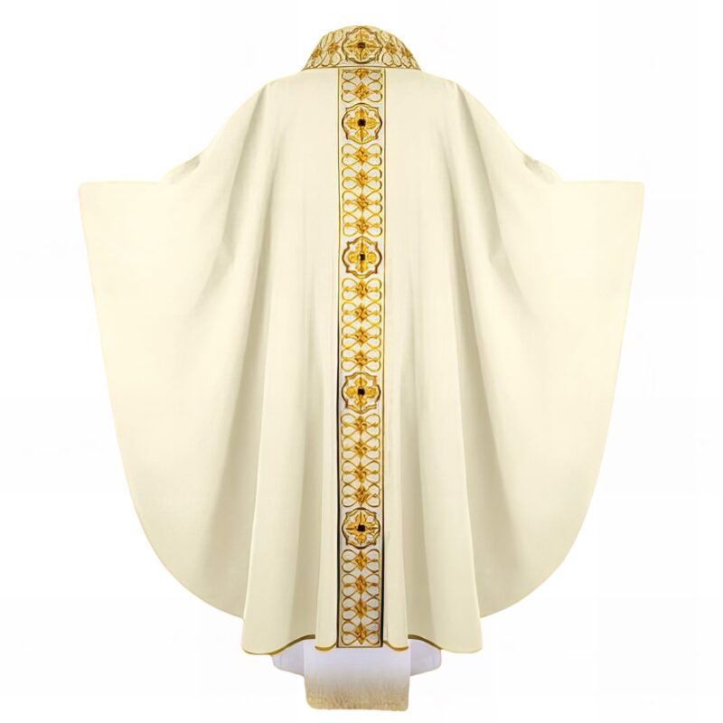 Ecru Embroidered Chasuble W72471
