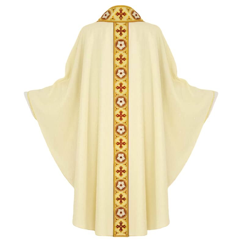 Ecru Embroidered Chasuble W72481