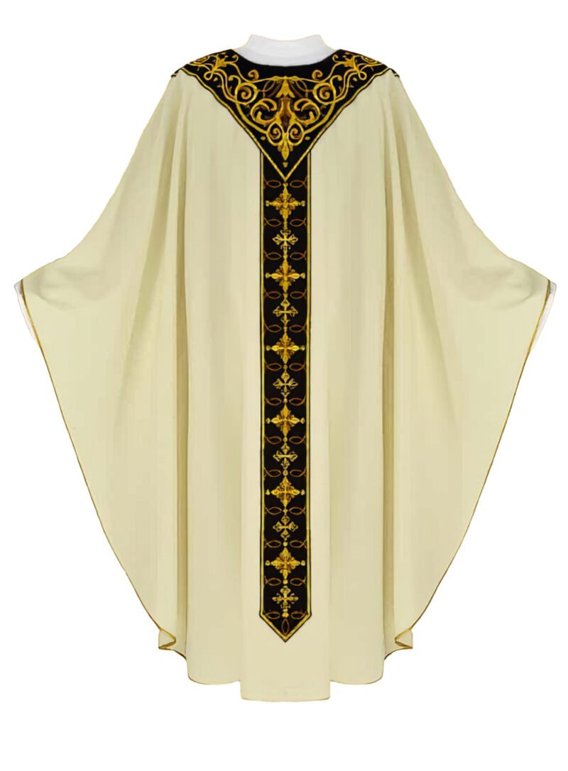Ecru Embroidered Chasuble W7250