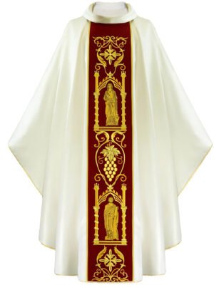 Ecru Embroidered Chasuble W7251