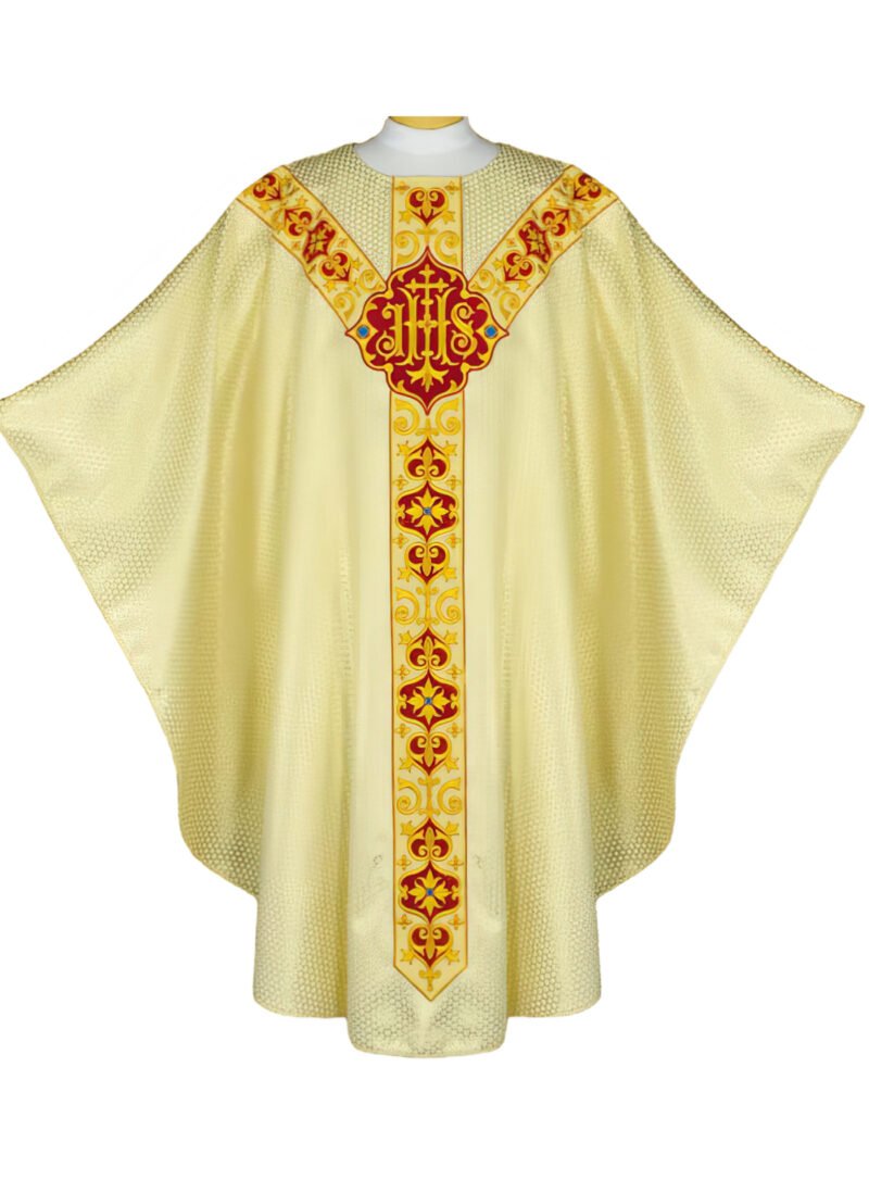 Ecru Embroidered Chasuble W7252