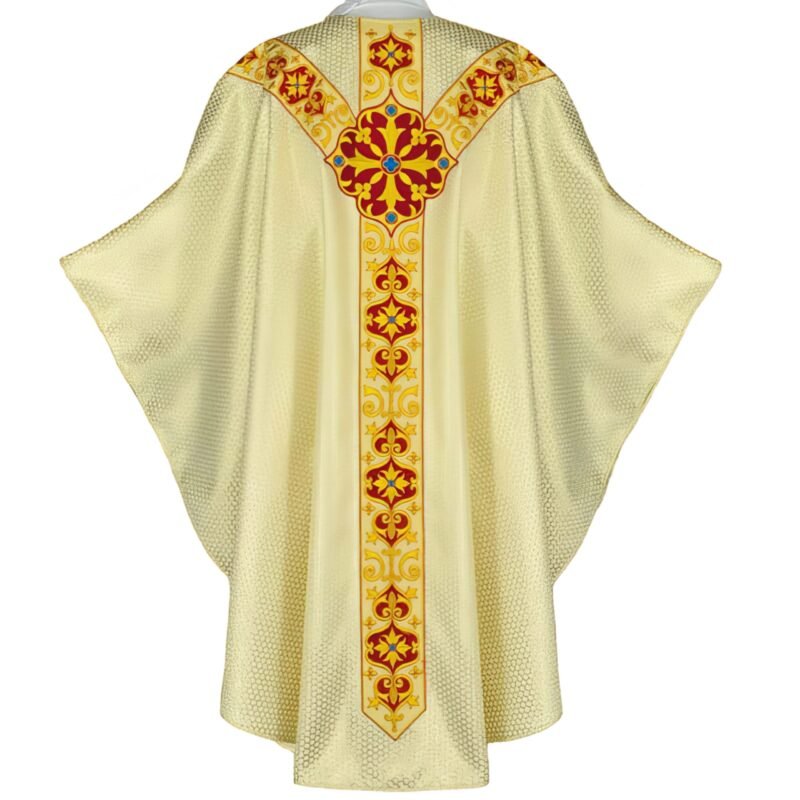 Ecru Embroidered Chasuble W72522