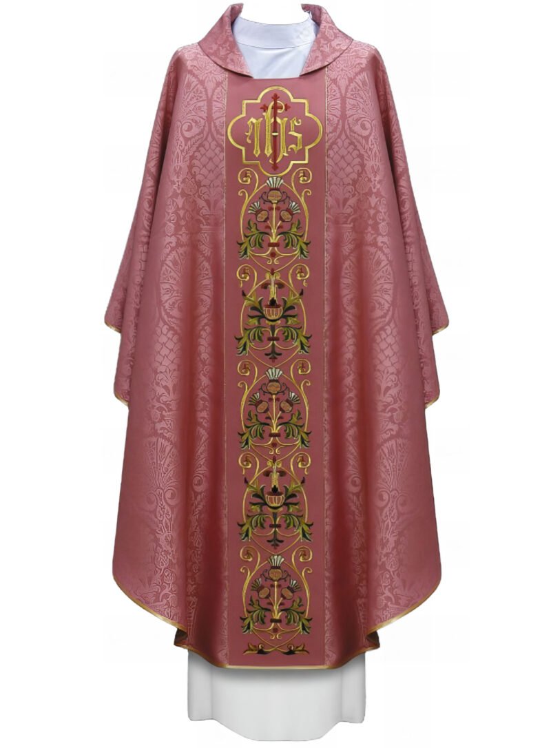 Pink Embroidered Chasuble PI03010