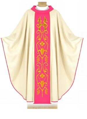 Pink Embroidered Chasuble PI03019